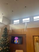 4 x glass ceiling pendent lights 200cm drop Note this lot has a lift out charge see charges in