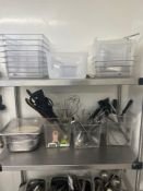 Various kitchen utensils Note this lot has a lift out charge see charges in Important Sale