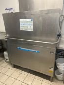 Meiko model DV200,2PW pull down pass through dish washer with infeed and outfeed washdown station