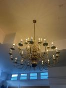26 arm brass Dutch style chandelier 140cm dia x 240cm drop Note this lot has a lift out charge see
