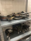 Various frying pans Note this lot has a lift out charge see charges in Important Sale infiormation