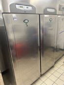 Foster EPREMG1350H stainless steel two door upright fridge Note this lot has a lift out charge see