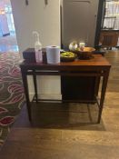 2 x Dark wood console tables 100cm x 45cm x 86cm Note this lot has a lift out charge see charges