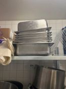 A large quantity of various size gastro pans Note this lot has a lift out charge see charges in