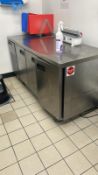 Foster Extra model XR3H stainless steel 3 door bench fridge Note this lot has a lift out charge