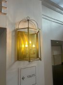 4 x brass wall lights 3 x lamp 38cm x 62cm Note this lot has a lift out charge see charges in