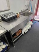 Stainless steel commercial sink LHD 180 x 70 x 89cm [Loc The Lodge ] A lift out charge applies to