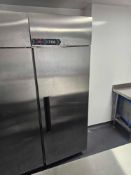 Foster Xtra XR600L upright single-door freezer, model 33-185. 600-litre gross capacity with