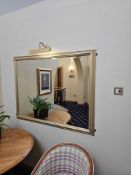 A bevelled accent mirror in gold profile frame 133 x 103cm [Loc Conference Stairs] A lift out charge