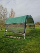 DryRainge Driving Range Shelter - 360cm high × 10m Long (All-Weather Canopy with Mesh Sides)