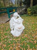 Composite Stone Amorino Water Feature with Clam Shell Basin Decorative garden water feature in