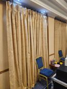 A pair of fully lined embossed drapes on pole span 170 x 270cm drop [Loc Arden] A lift out charge
