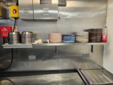 Stainless wall mounted shelf 180 x 30cm deep [Loc Kitchen] A lift out charge applies to this lot