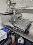 Catersave CS3500 cutlery polishing machine. Freestanding unit with top-loading granulate chamber, UV