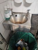 Stainless steel wall mount hand wash basin [Loc Arden] A lift out charge applies to this lot in
