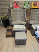 REM Centenary Spa Pedicure Chair in laminate oak and upholstered fabric, designed for luxury salon