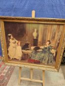 Dressing Up Giclee On Canvas After Joseph Caraud (French 1821-1905) 76 X 89cm Framed (RC2084)