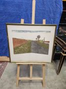 Deborah Skinner (B.1944) Road, Dorset 1977 Limited Edition Hand Coloured Etching 55 Of 60 Framed
