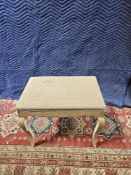 Patina Inc Italy Medici Bench A Light-Coloured Upholstered Stool With Hand Painted Decorative