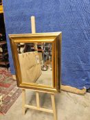 A Rectangular Mirror With A Prominent Gold Frame Gold Painted 58 X 68cm (RC13394)