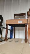 A Mahogany Upholstered Side Chair On Turned Front Carved legs