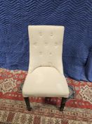 A Pair of RV Astley Addie Dining Chair Subtly Curved Backrest Features Classic Button Tufting Stands