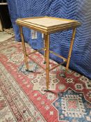 French-Style End Table Mid-Century Period, Brass And Painted Construction Reminiscent Hollywood