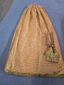 A Pair Lined Pencil Pleat Top Of Silk Drapes Features A Saturated Gold Colour With A Distinct
