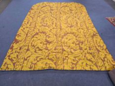 Bed Throw The Fabric Features An Ornate Damask Or Baroque-Style Pattern.The Primary Design