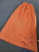 A Pair Lined Pencil Pleat Top Of Patterned Drapes Warm Terracotta Or Burnt Orange Hue With A And A