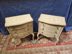 A Pair Of Porte Italia Interiors Srl Tiepolo Nightstands Three Drawer Chest Venetian Inspired Hand