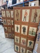 A unique three-panel folding room screen is a striking example of antique decoupage, featuring a