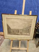 A Historical Print Depicting The Garden Court Of The Bank Of England, Specifically Showing The 