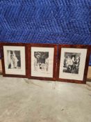 A Set Of 3 Prints Depicting Scenes Illustration Depicting A Scene From 