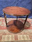 Georgian Two-Tier Antique Mahogany Occasional Table The Table Stands On Four Legs, Each Crafted From