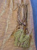 A Pair Lined Pencil Pleat Top Of Silk Drapes Features A Saturated Gold Colour With A Distinct