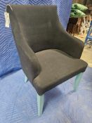 A Pair of R V Astley Appechi Chair Charcoal Upholstered Blue Frame 60 X 60 X 93cm (RC27849)