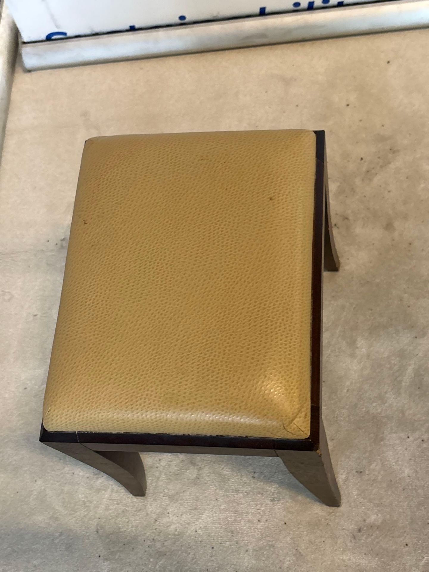 Wood Stool with Textured Upholstery 38 x 30 x 44cm - Image 2 of 2