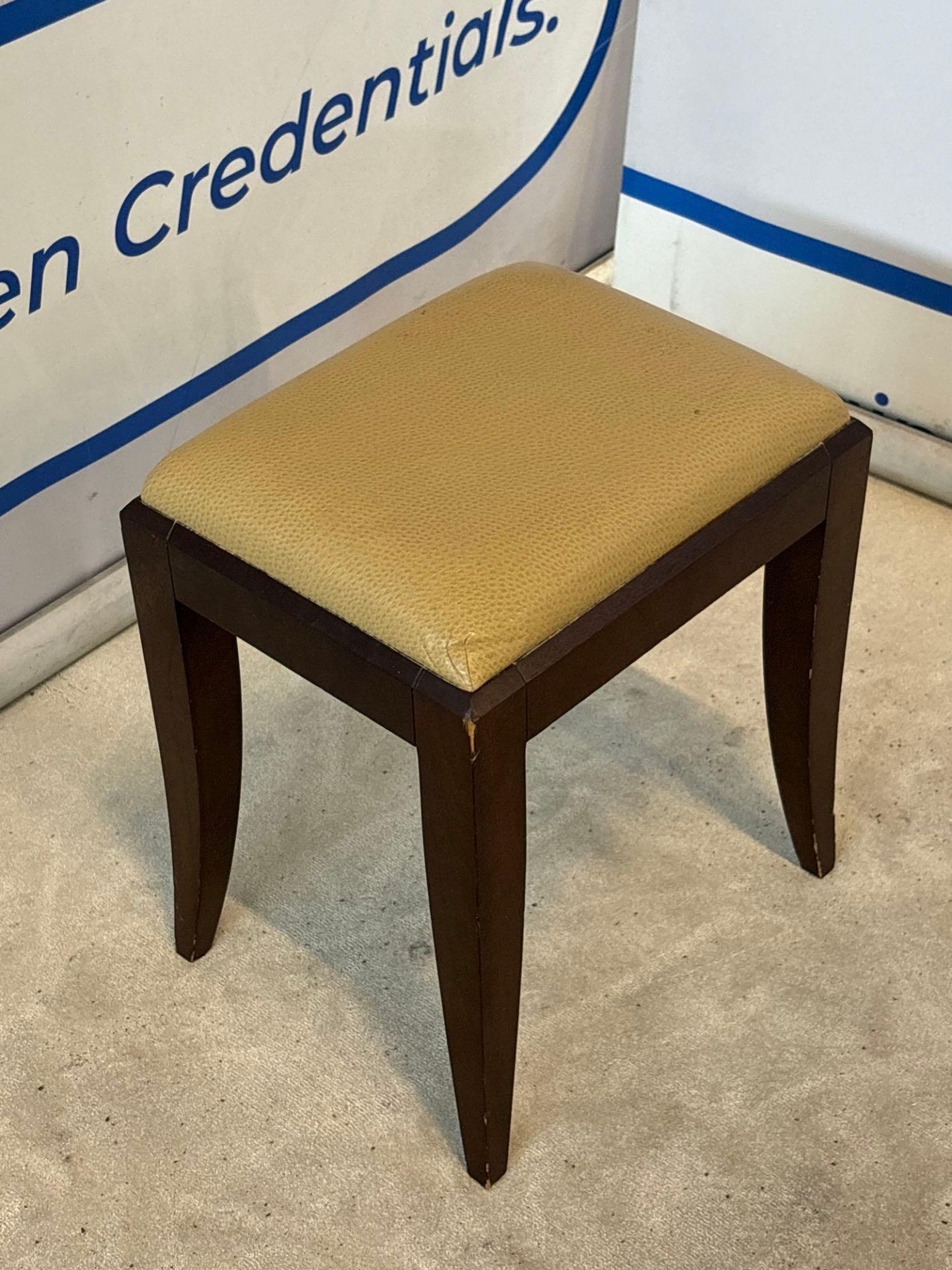 Wood Stool with Textured Upholstery 38 x 30 x 44cm