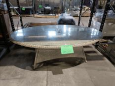 Bramblecrest Set B767 Cherington 220x145cm Elliptical Table - Nutmeg Notes: Poor Glass Fit/