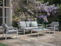 Bramblecrest (Set number X115) Capri 3 Seat Sofa & 2 Sofas Chairs - White (NO TABLE) Brand New
