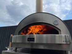 Alfa 4 Pizze Oven Top in grey (Wood Fired) - The oven floor is made of interchangeable