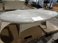 Bramblecrest Set A325 Cherington 220x145cm Elliptical Table - Nutmeg Notes: Poor Glass Fit/