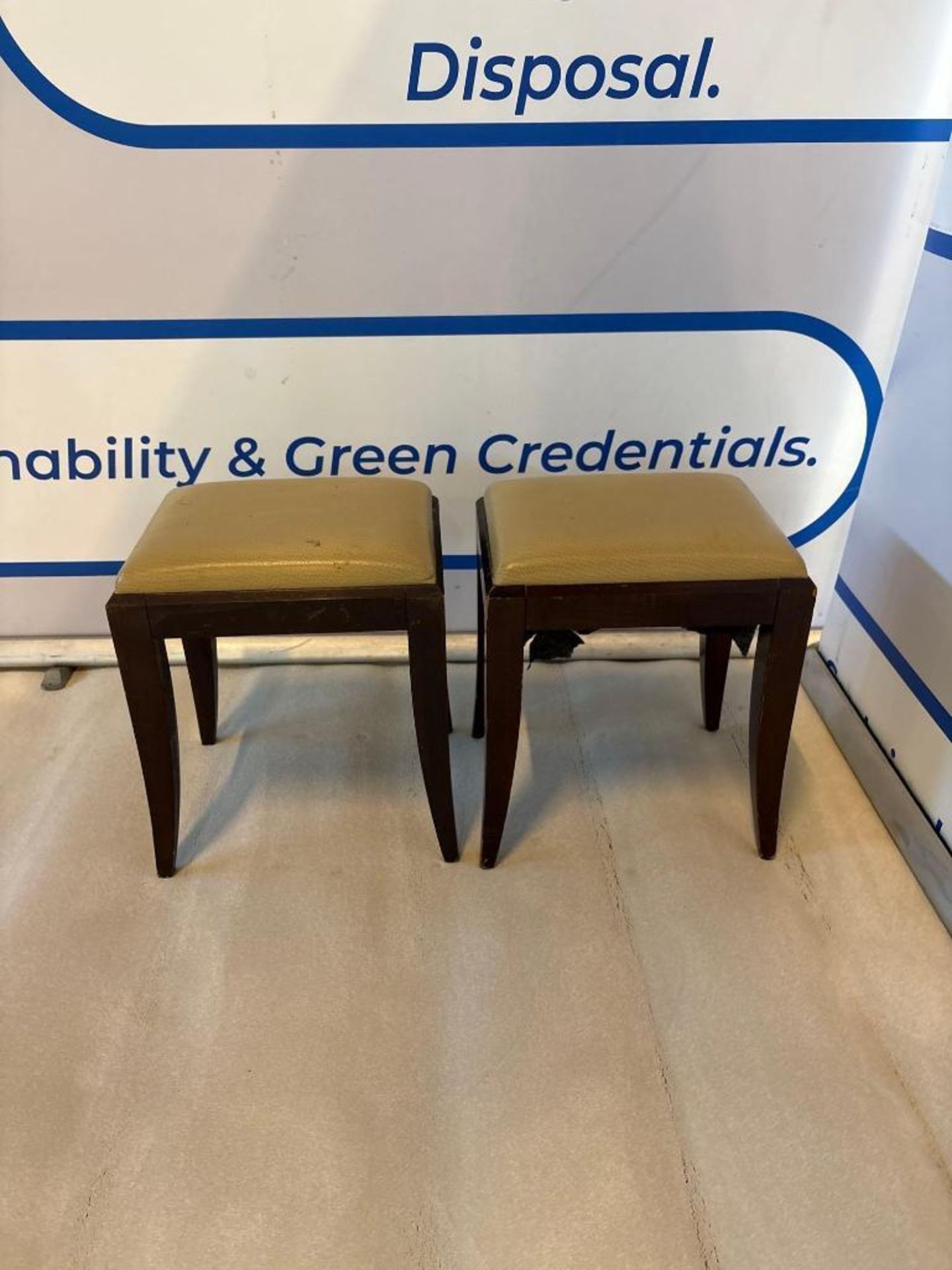 Pair of Decca Transitional Stools A pair of transitional stools with champagne leather seats - Image 2 of 6