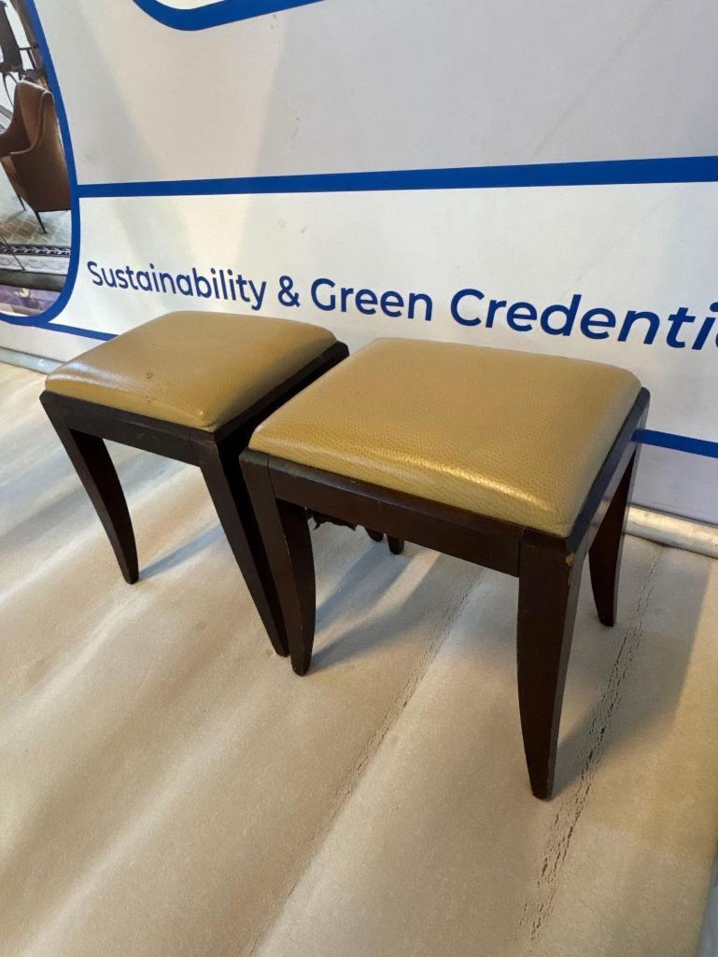 Pair of Decca Transitional Stools A pair of transitional stools with champagne leather seats - Image 5 of 6