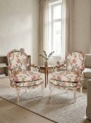 Pair of Louis XV Style Heurtaut Armchairs: A pair of Louis XV style armchairs after Nicolas