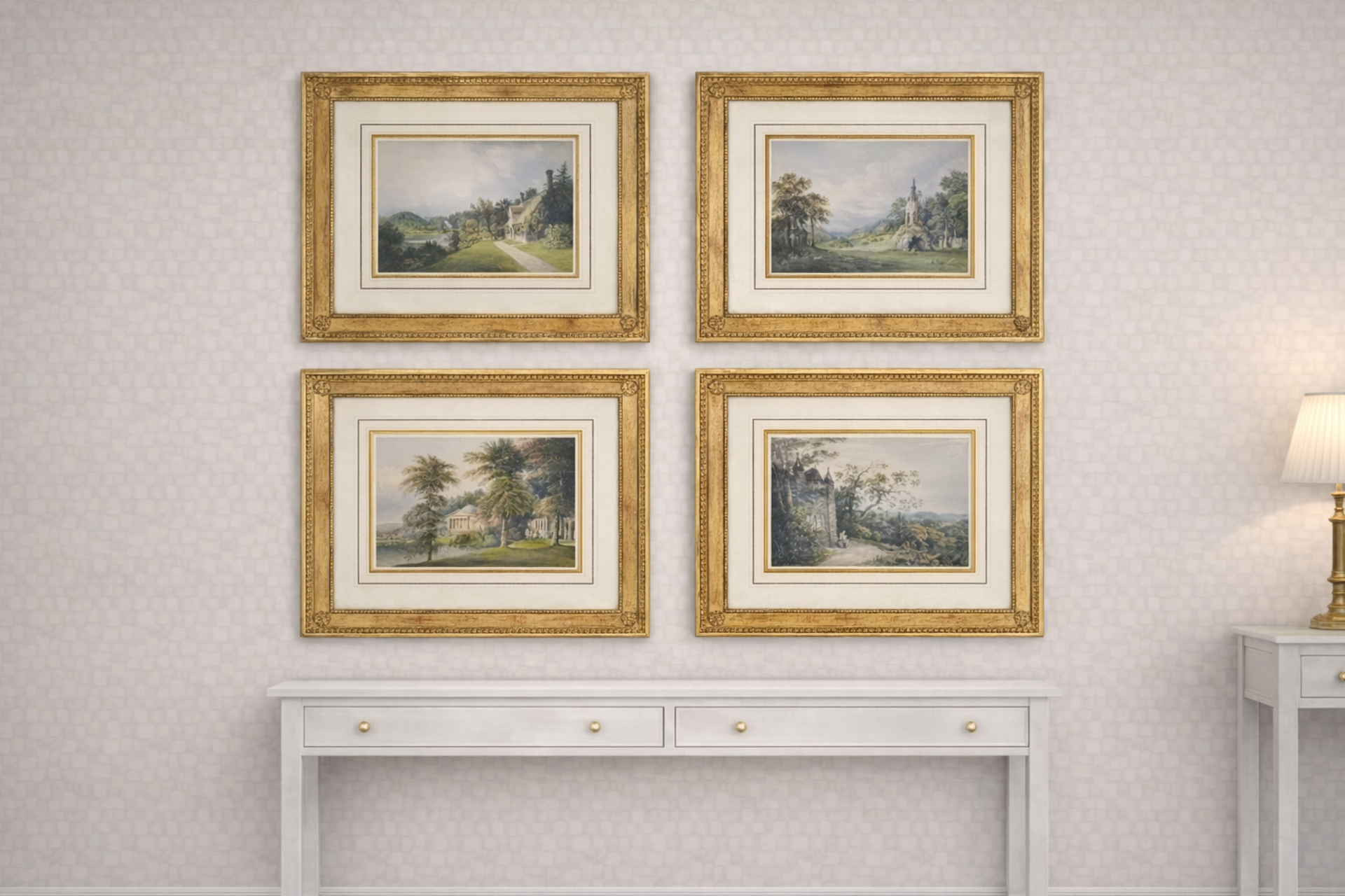 Set of Four Framed Prints — After Francis Nicholson This set of four framed and glazed prints