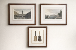 Set of 3 Architectural & Instrument Prints (Ref 066) A set of three framed prints including an