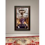 Rectangular Bevelled Accent Mirror (1) A rectangular bevelled mirror with an ebonised frame