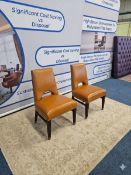 Pair of Decca Leather Dining Chairs: A pair of brand new Decca dining chairs with high backrests